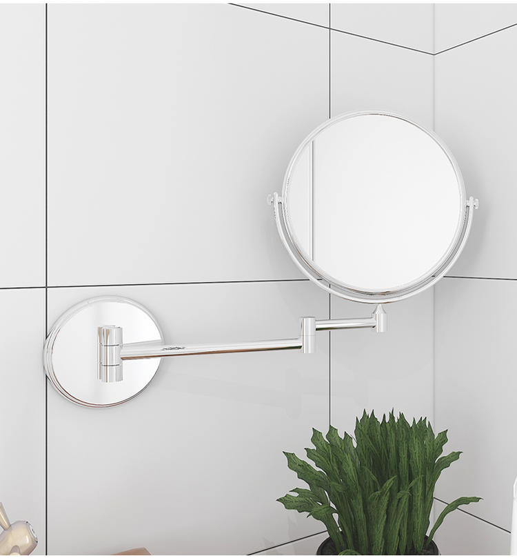 yicheng浴室化妆镜子酒店卫生间折叠伸缩可推拉放大免打孔大号美容