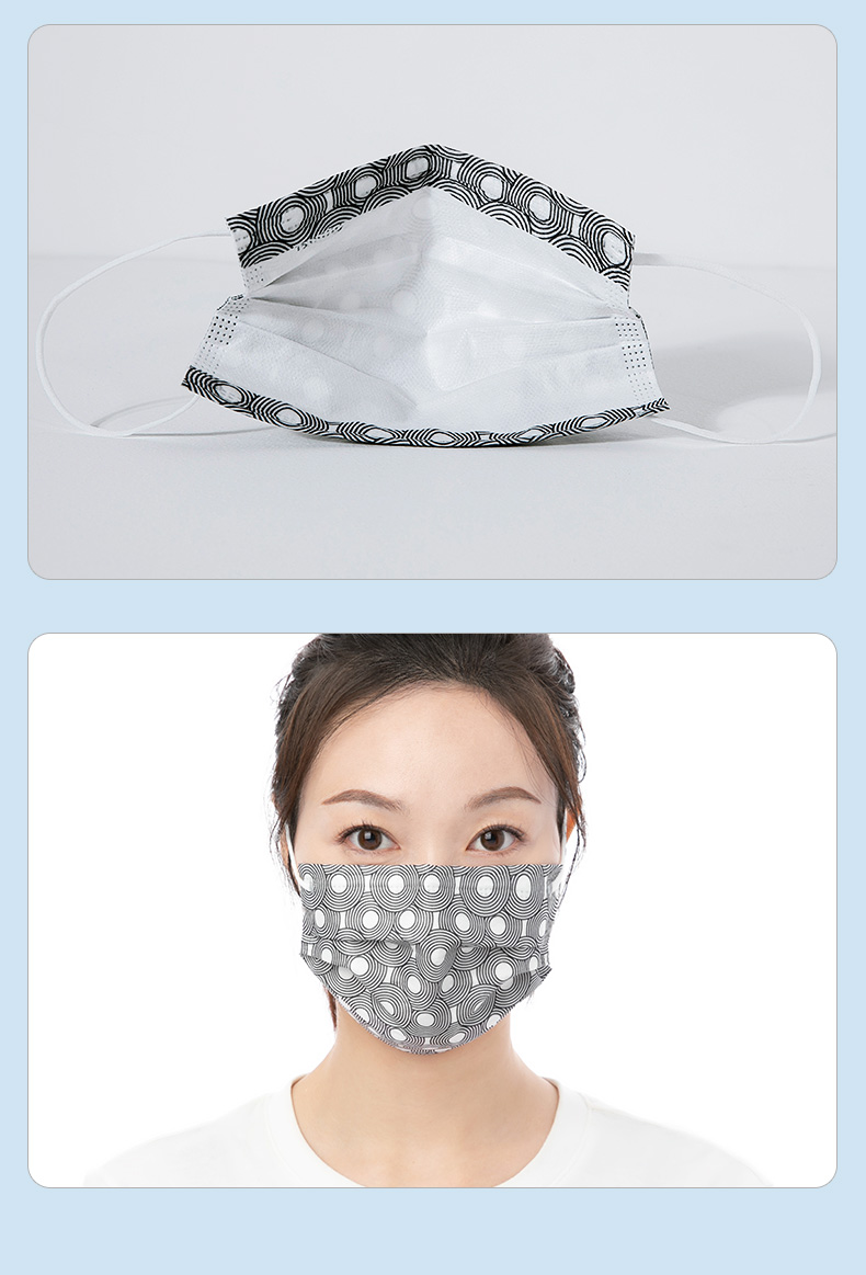 全棉时代一次性护理成人口罩三层防护印花透气新款 20片/盒