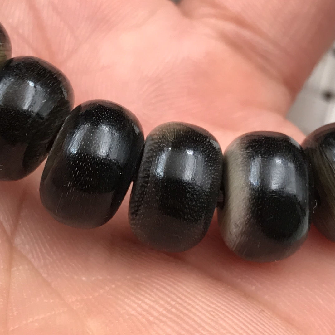 《文玩收藏真品黑驴蹄子单圈手串手链佛珠念珠吊坠手把件无事牌辟邪