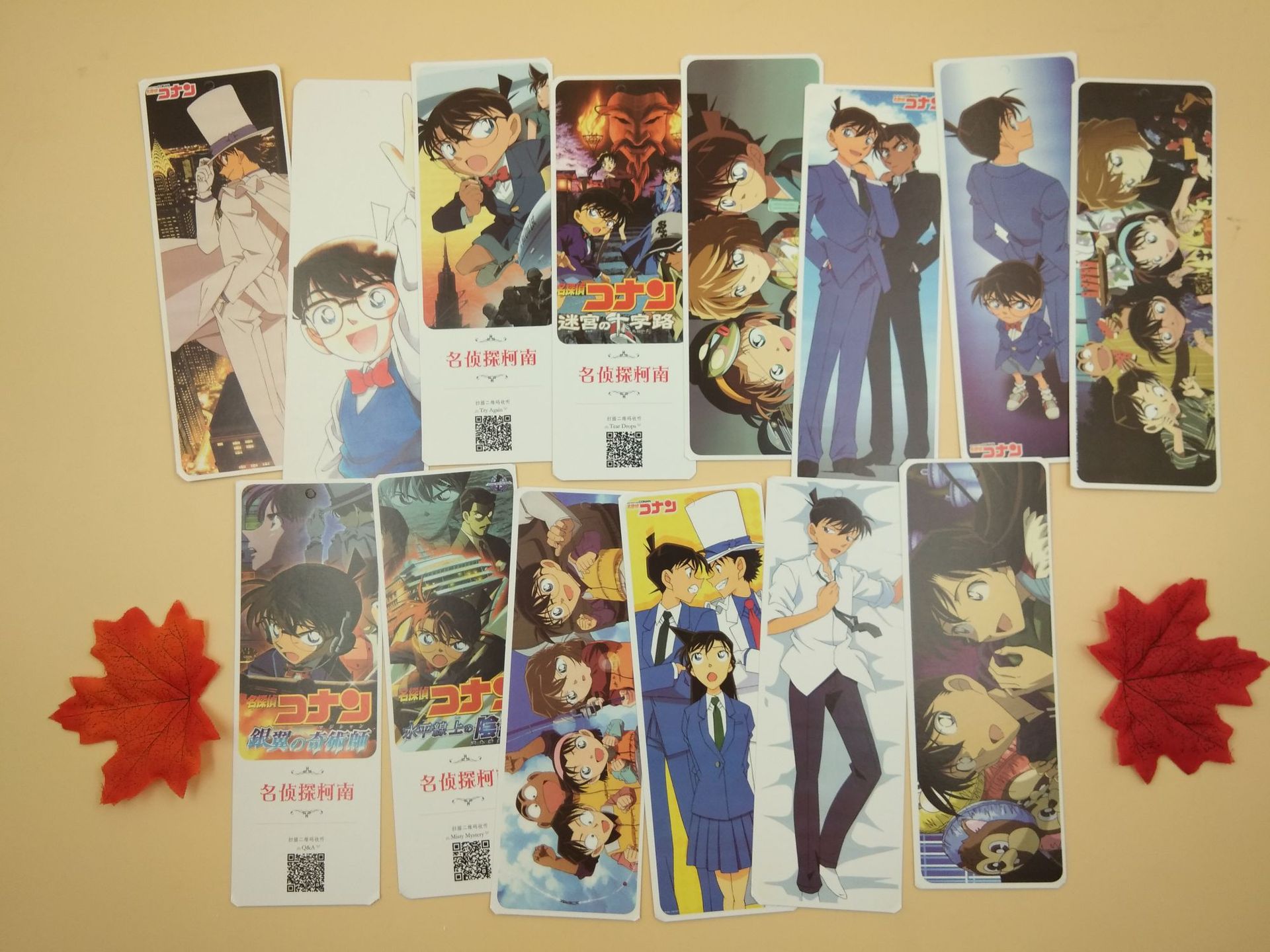 名侦探柯南书签盒装72张创意写真纸质书签唯美个性卡片批客户
