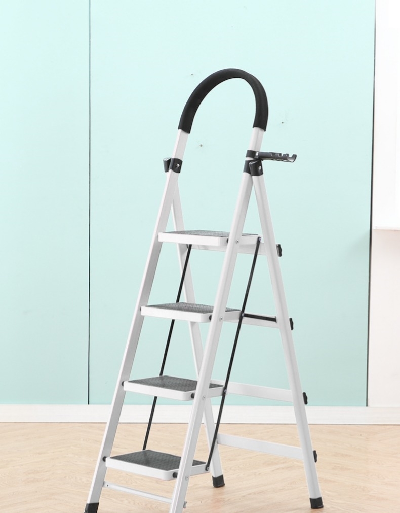 梯子家用折叠伸缩合梯楼梯四五步扶梯爬梯室内多功能加厚人字叉梯方头