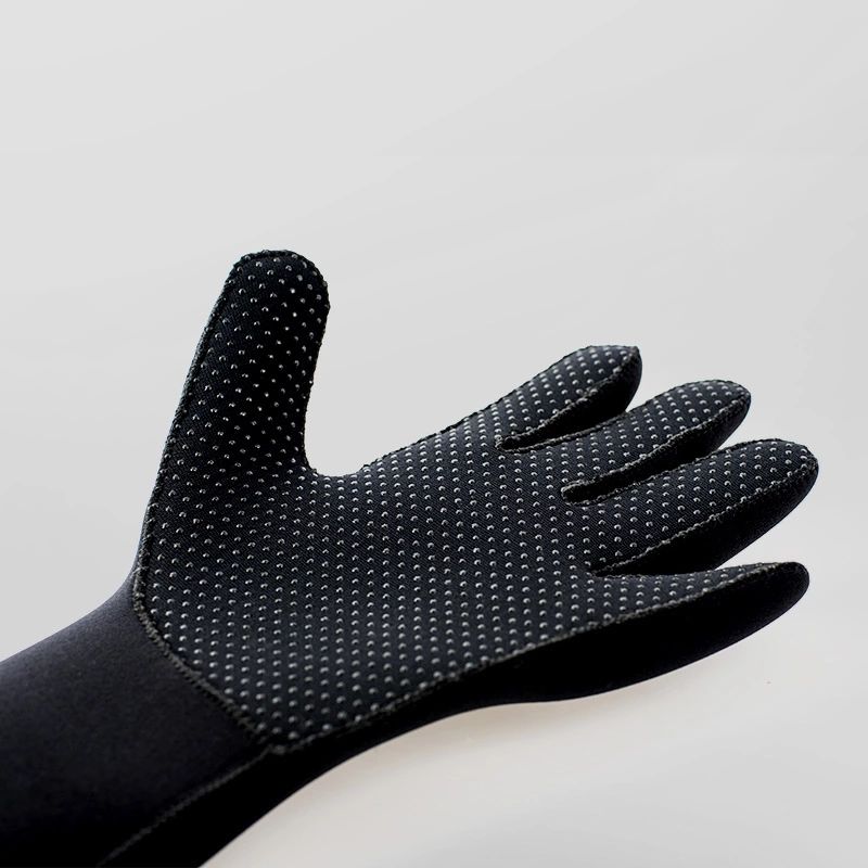 3mm厚潜水手套保暖护手冬泳防滑防寒防刺钓鱼浮潜潜水装备黑色s