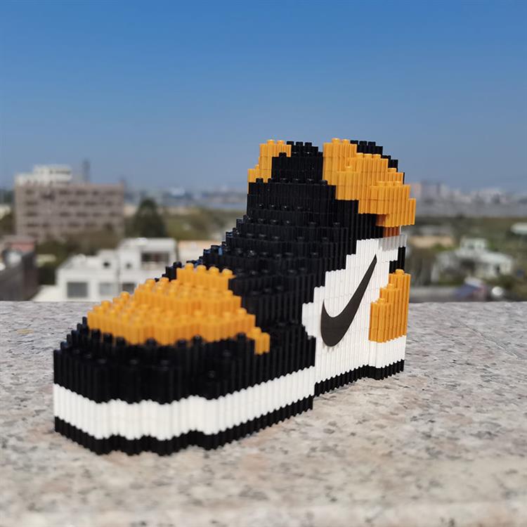 串联小颗粒瓶装拼插积木成年拼图玩具兼容乐高aj球鞋模型摆件