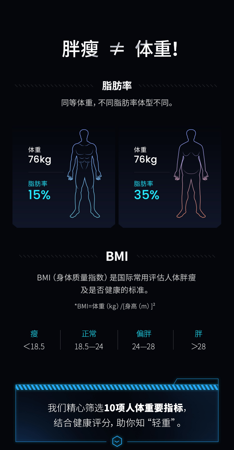 肥胖等级,标准体重,身体评分,骨质,水分,内脏脂肪,基础代谢率产地