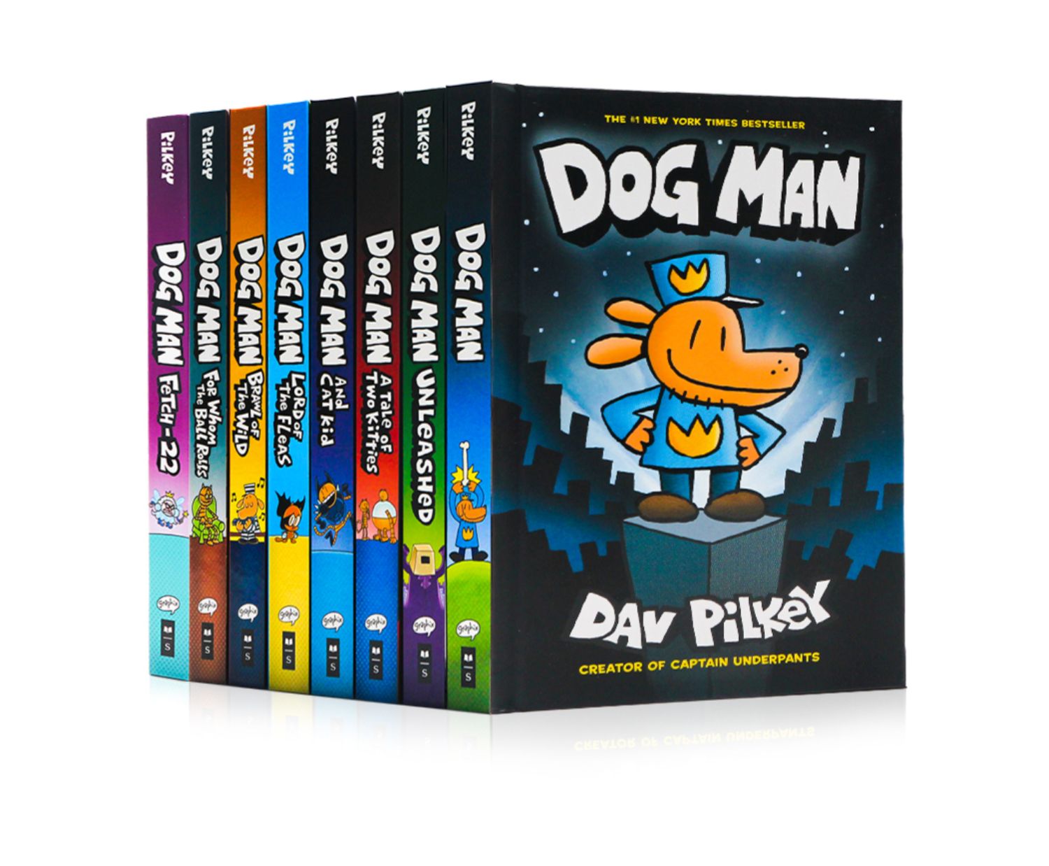 [颜系图书]dog man神探狗狗1~8全系列8本 英文原版 狗狗侦探8册 儿童