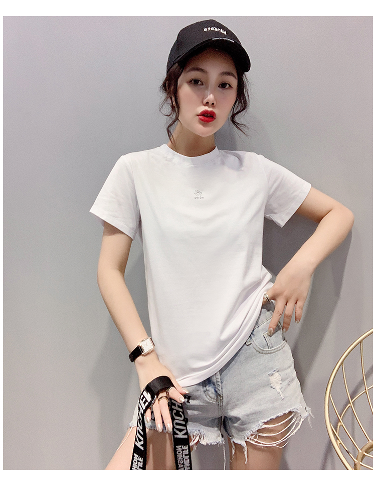 帝舒莱2019新款韩版夏装超火cec短袖女半袖t恤洋气印花时尚纯棉百搭