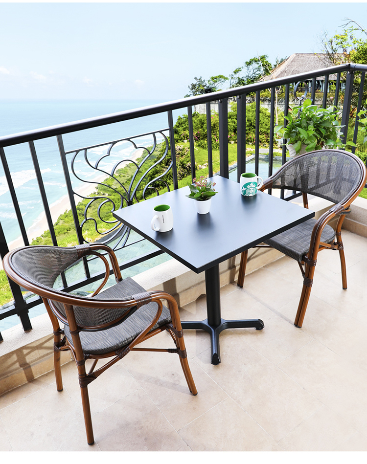 阳台桌椅三件套组合藤编家具室外露天庭院花园休闲小茶几户外藤椅