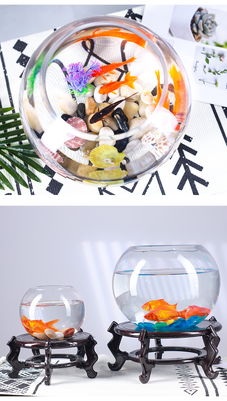 《玻璃生态鱼缸金鱼缸水族箱客厅小型桌面乌龟缸创意迷你家用小鱼缸