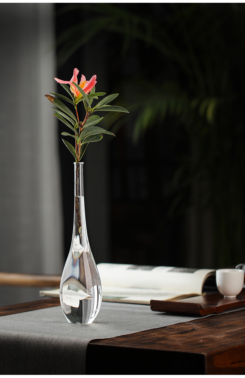 水晶花器水养摆件插花水培玉净瓶鹤首观音瓶1111观音花瓶高约245cm