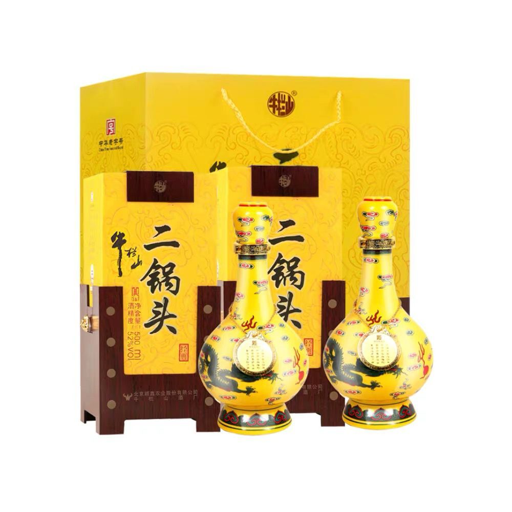 牛栏山 白酒 经典二锅头 黄龙 52度 清香型 500ml*6瓶 整箱装_历史最