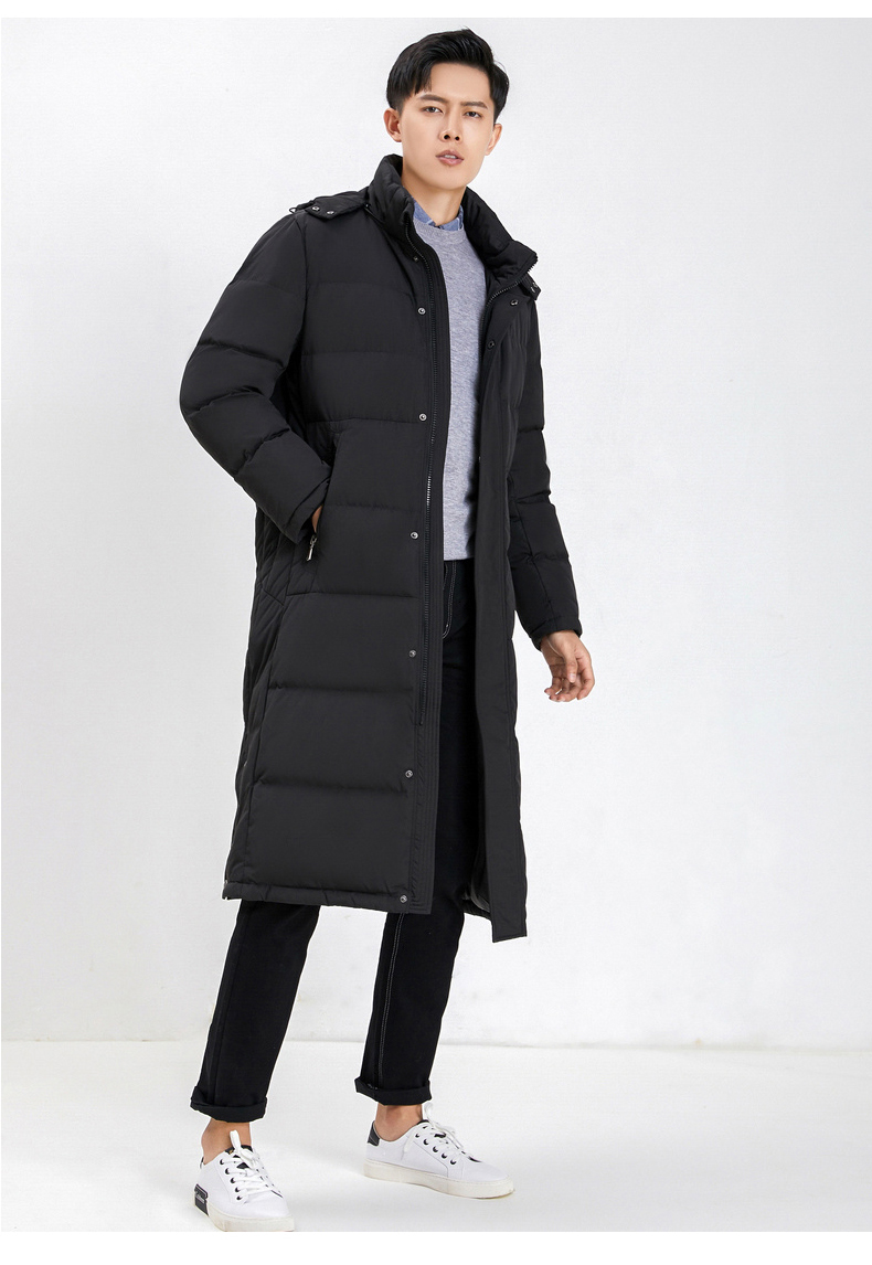 恒源祥男士羽绒服 恒源祥羽绒服男中长款连帽加厚中老年爸爸冬装新款