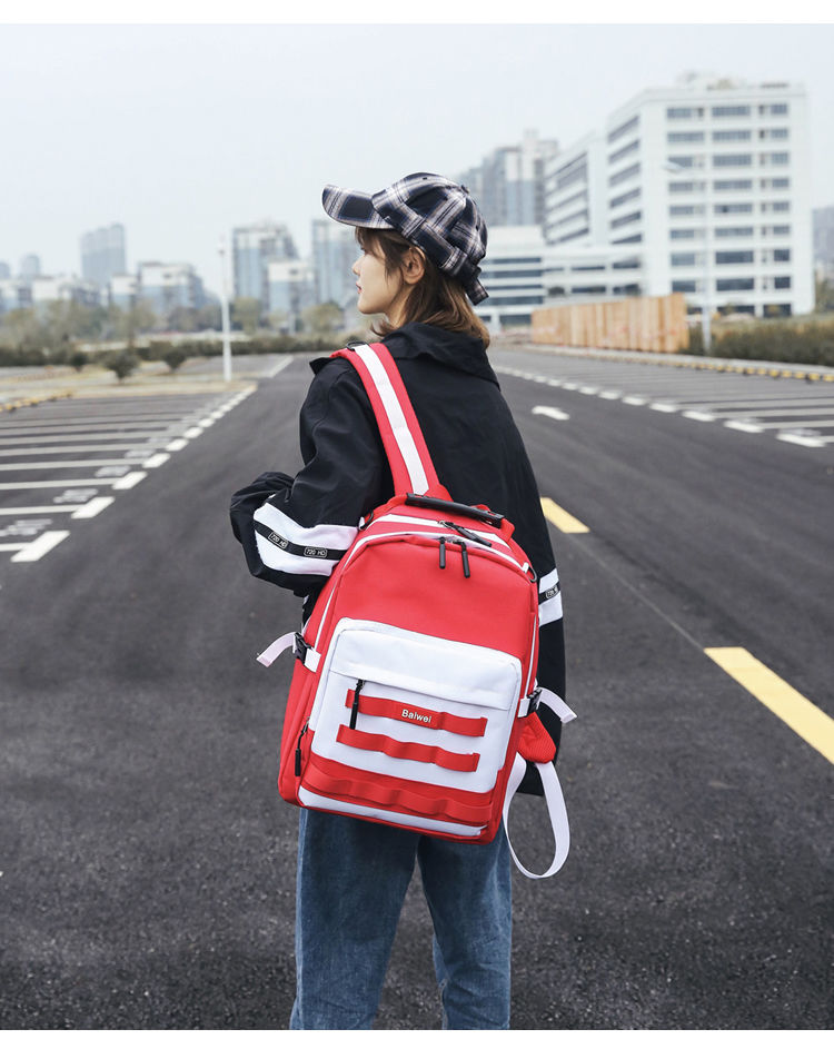双肩包女韩版学院高中学生书包女大容量旅行电脑包ins超火背包女new玫