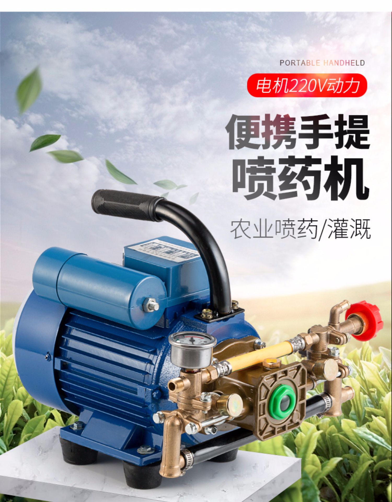 三维工匠 三维工匠电动喷雾器打药机农用高压喷晒器家用雾化喷雾机柱