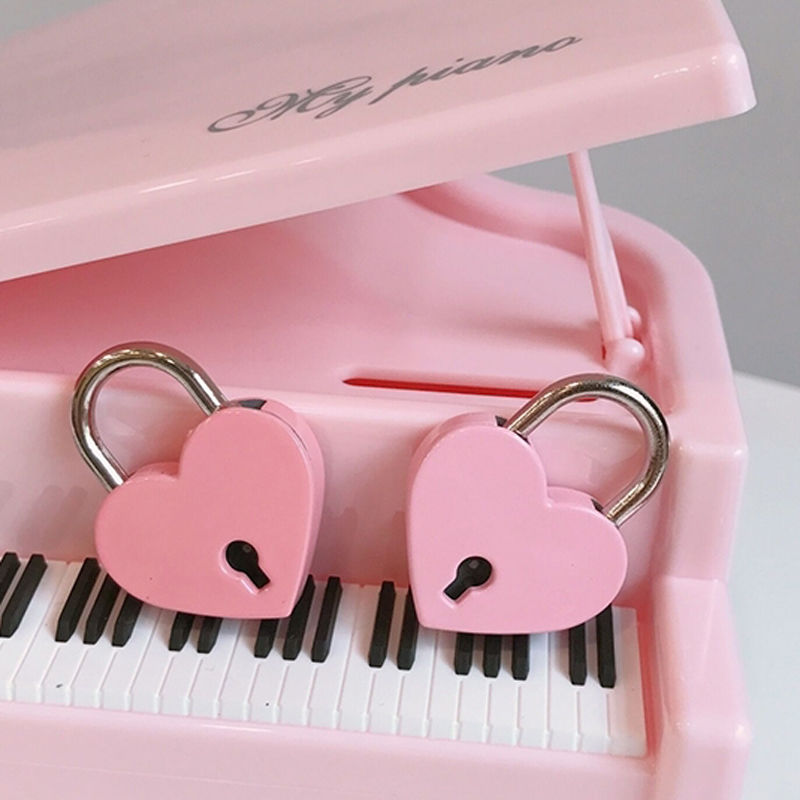 少女心放映室小仙女爱心锁粉色心形迷你复古抽屉包包小挂锁桃心锁卡通