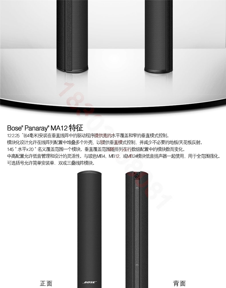 博士bosema12阵列音柱扬声器视频会议多功能厅2只挂壁音箱套装