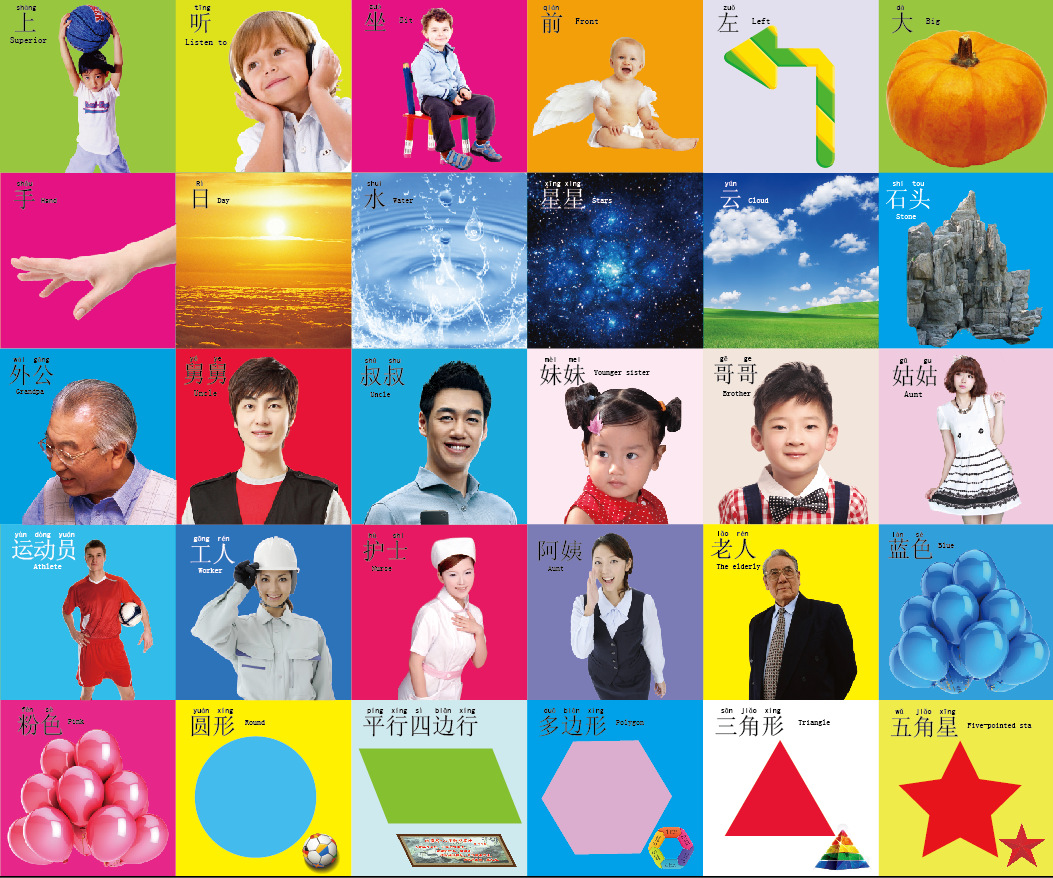 dzq布书/挂图01 dzq人物形状45张撕不破婴幼儿童宝宝认知早教识字卡片