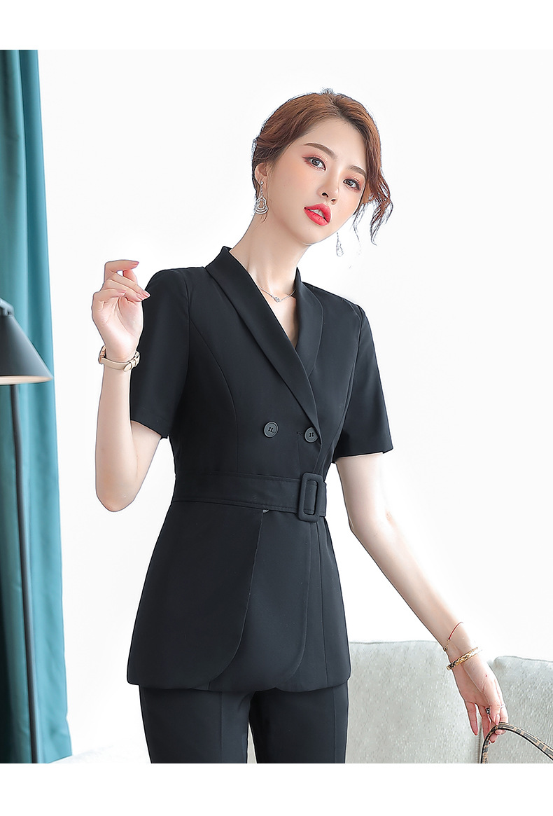 女先生女士套装 职业装气质女神范夏季2021新款时尚西服洋气短袖小