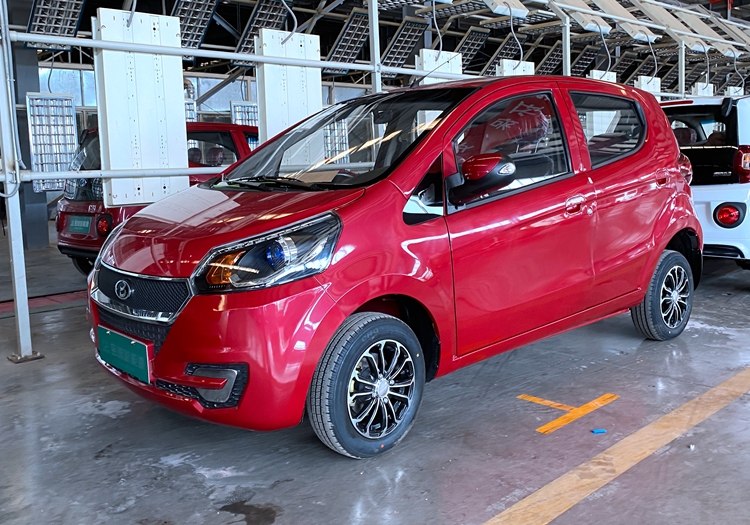 新款宝雅雅贝铁壳电动四轮车成人老成年年代步车全封闭电动轿车新能源