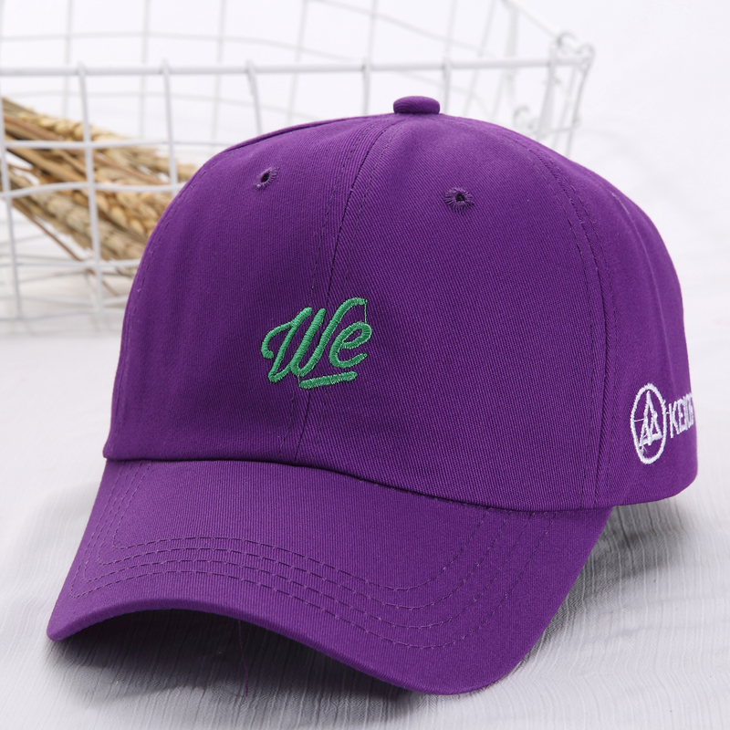 韩版紫色帽子女棒球帽ins休闲百搭鸭舌帽男夏潮逛街韩版街头潮帽