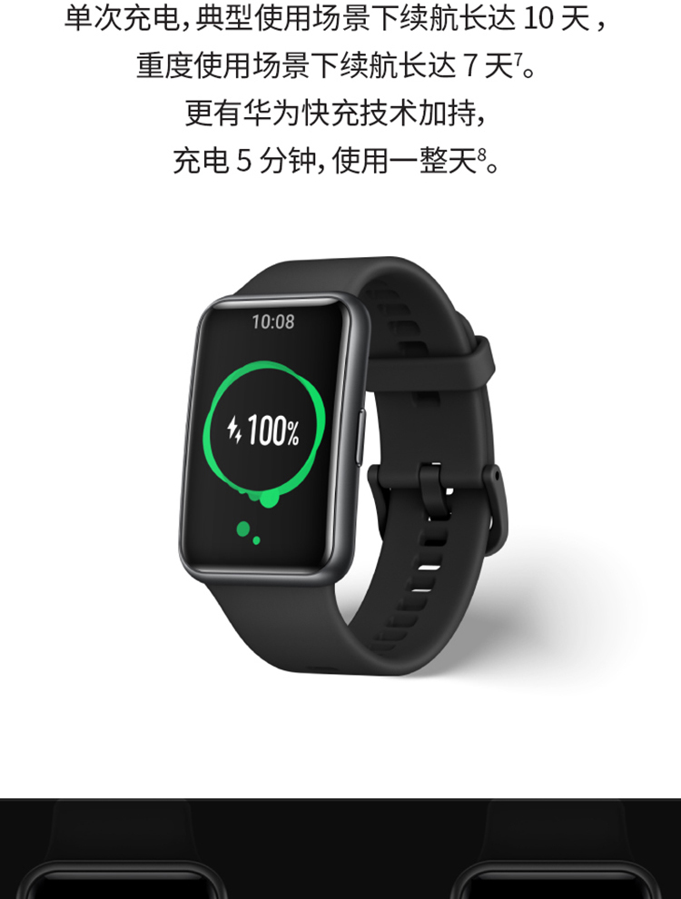 华为huaweiwatchfit智能手表轻薄全彩大屏动画健身私教心理健康管理