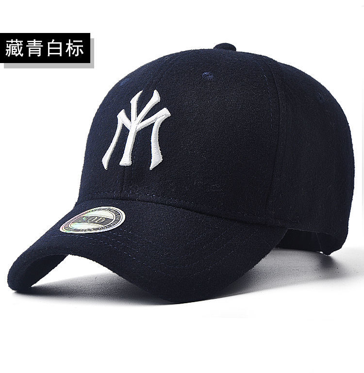 羊毛呢my新款帽子男韩版潮时尚百搭鸭舌帽冬天保暖防寒棒球帽男士myym