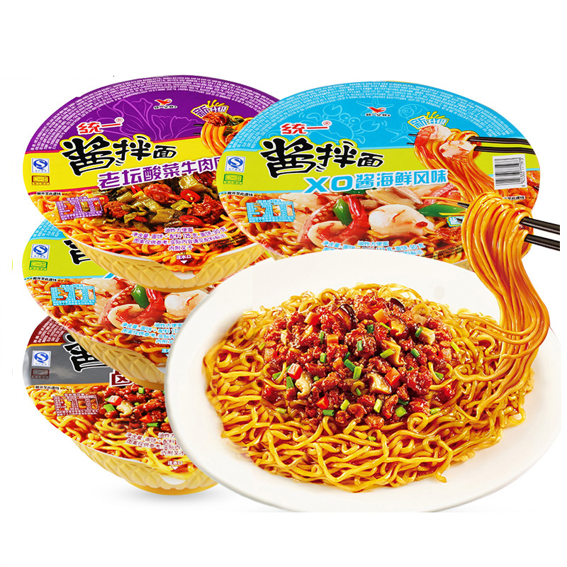 统一酱拌面12/6碗xo海鲜酱拌面卤香牛肉贵州豆豉风味老坛酸菜拌面多