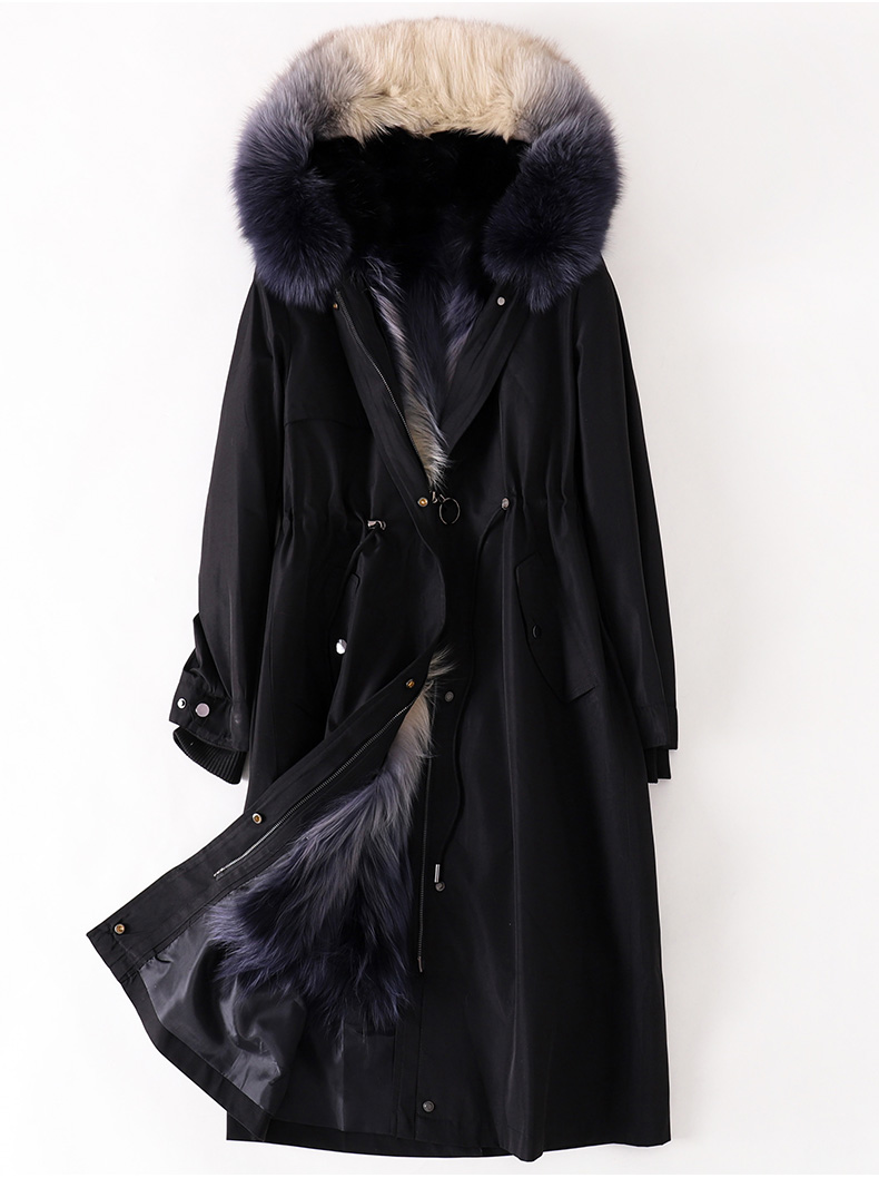 憨厚皇后2020海宁秋冬派克服皮大衣女狐狸毛内胆连帽夹棉外套w