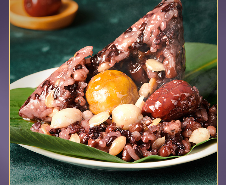 元祖端午紫米八宝粽干冰快递9入盒