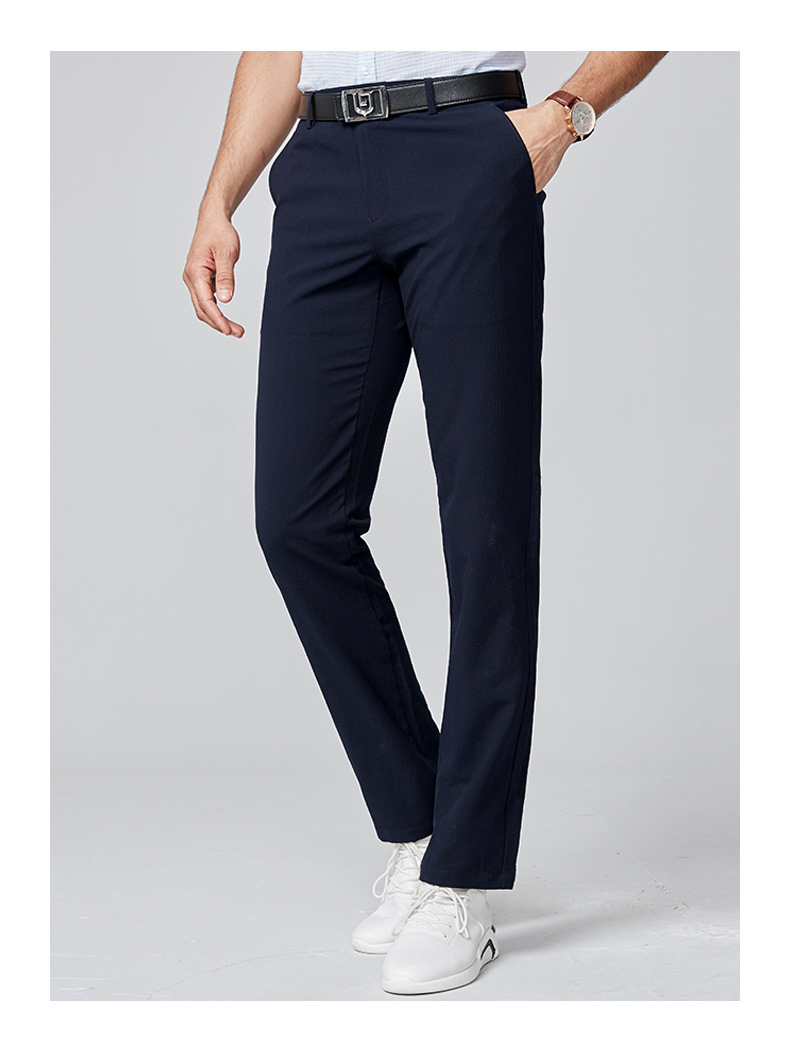 九牧王休闲裤男裤标准舒适男款长裤 男士夏季时尚男士休闲裤 (泡泡纱