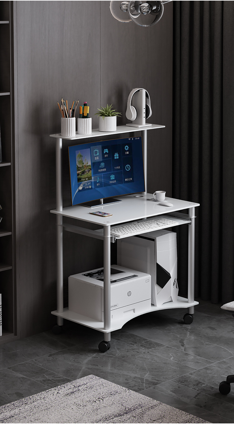 逸家伴侣简式电脑台式迷你小型家用小书桌钢化玻璃移动卧室网红电脑桌