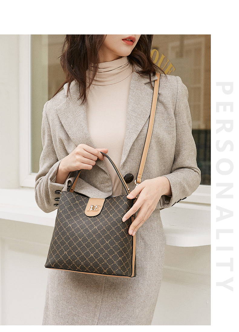 稻草人mexican女士包包单肩手提斜挎女包时尚经典印花百搭水桶包