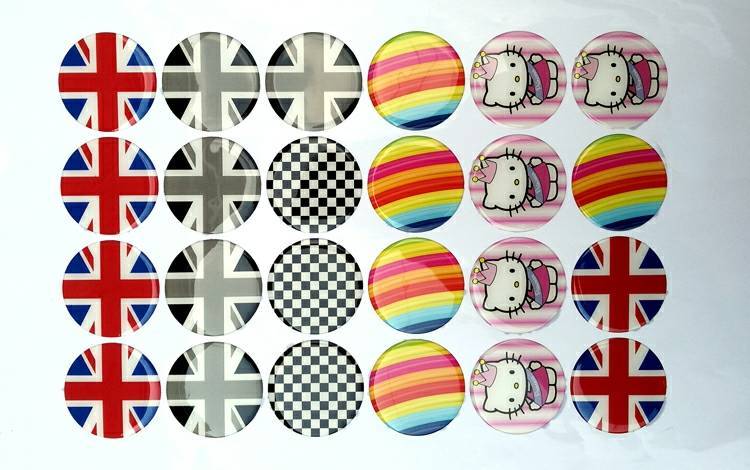 eq1专用改装内饰贴 小蚂蚁旋钮贴 滴胶装饰圈贴 水杯垫 彩色米字旗 只