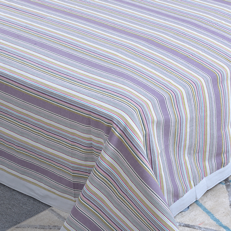 最羽 商河老粗布凉席三件套加厚加密大包边款200*230 花色1 1.