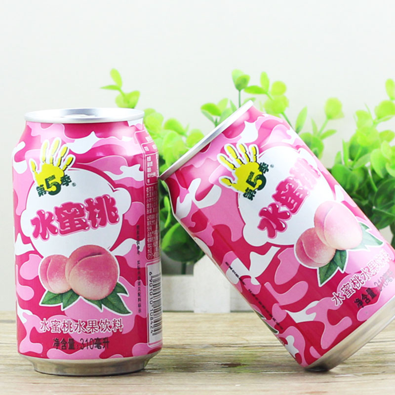 健力宝第五季水蜜桃汁饮料易拉罐水果味怀旧水饮料整箱8番石榴芒果