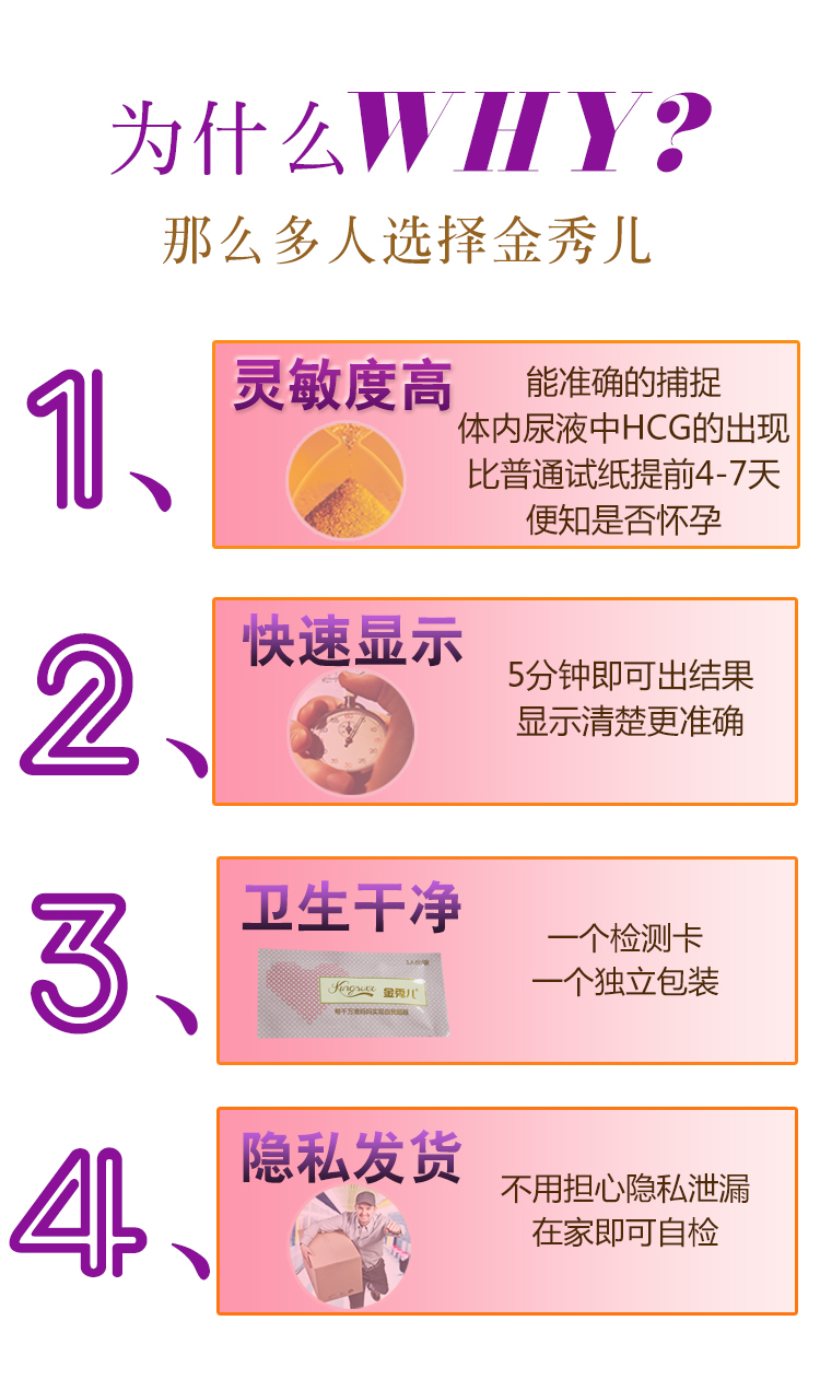 金秀儿验孕棒卡1早早孕试纸测试怀孕女精准测量测孕卡高精度备孕早