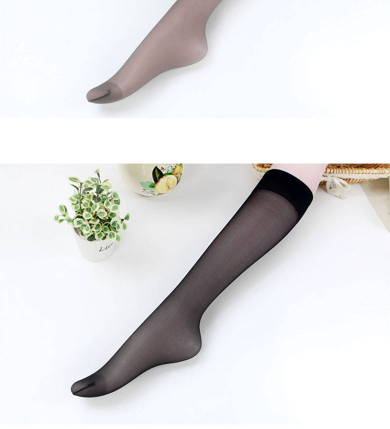 10双装中筒袜女夏半截腿袜超薄细腻中统丝袜包芯丝