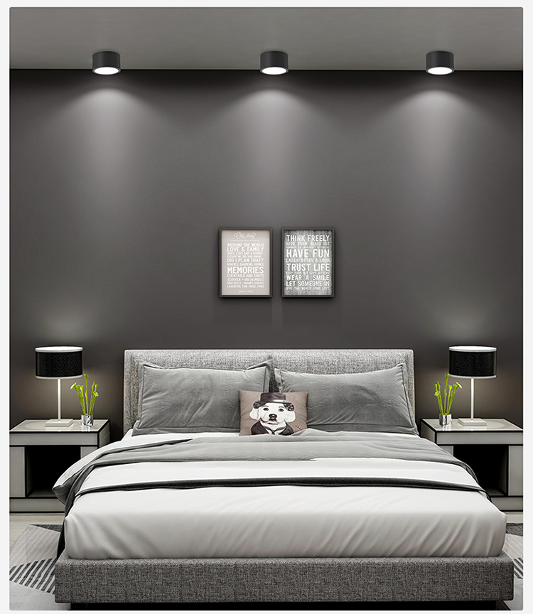 欧普照明筒灯明装免开孔5w7wled客厅背景墙卧室玄关过道天花灯