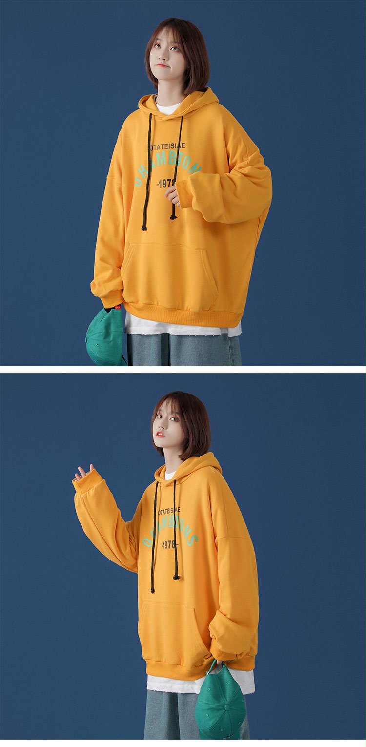 rosuya女装秋冬百搭长袖宽松连帽套头卫衣潮韩版外套