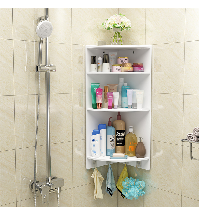 艺嘉赫浴室置物架卫生间落地转角收纳架洗手间厕所壁挂式三角架子免