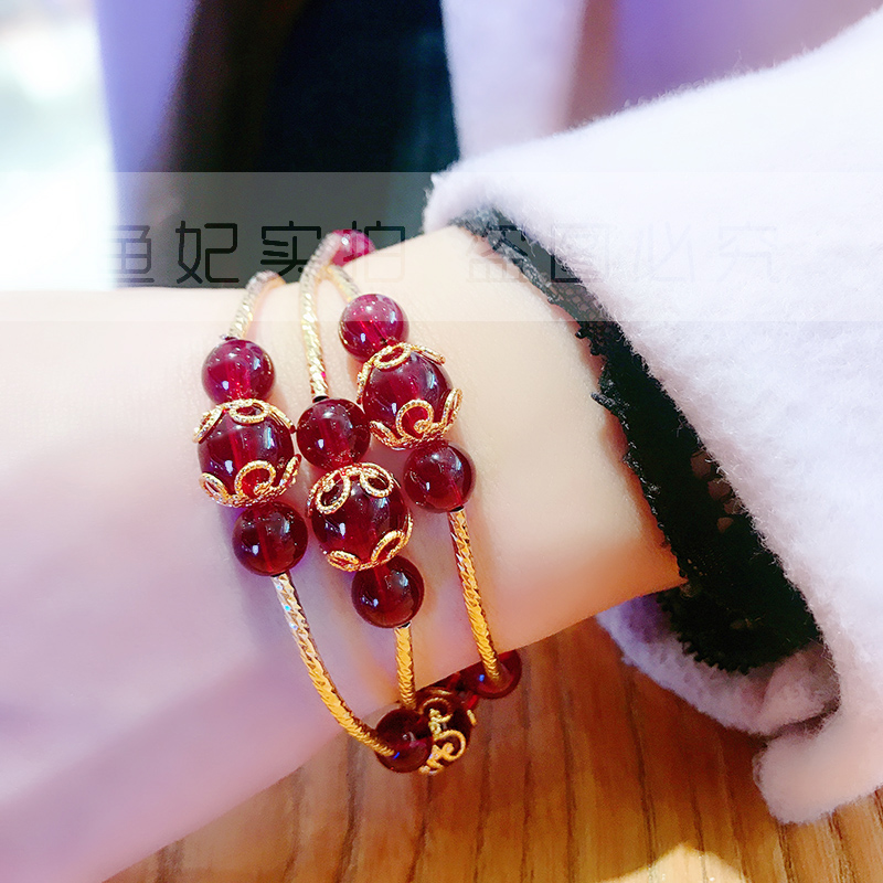 转运珠红珠手链女手串本命年多层弹力三圈手圈手镯送闺蜜生日礼物超过