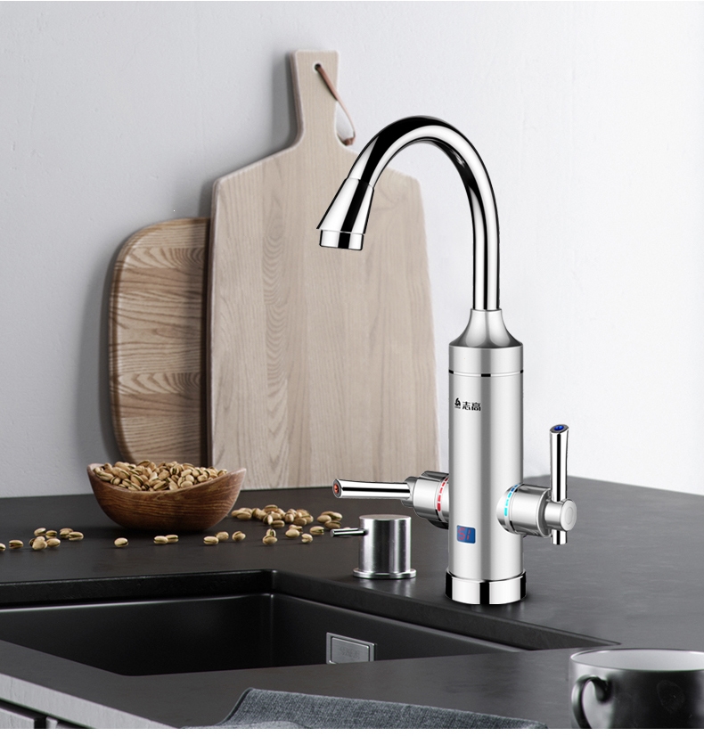 志高chigo电热水龙头即热式家用速热卫生间自来水冷热两用白色十漏保