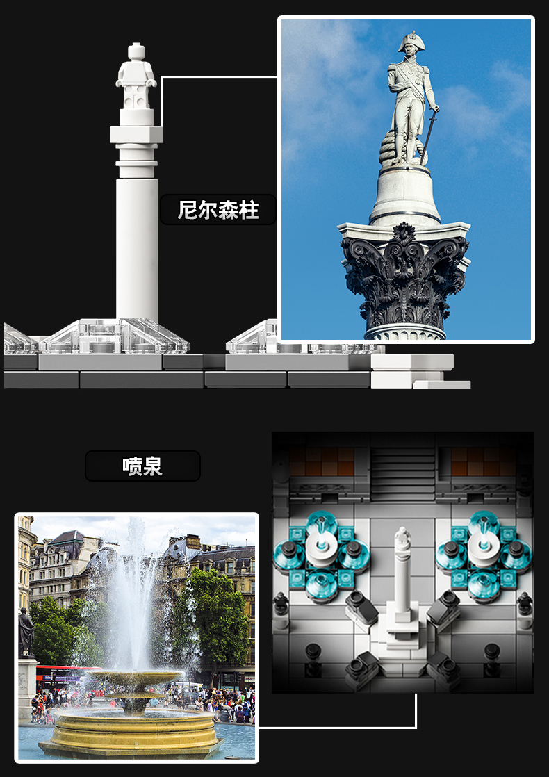lego乐高建筑系列特拉法加广场21045男孩女孩12岁生日礼物玩具积木