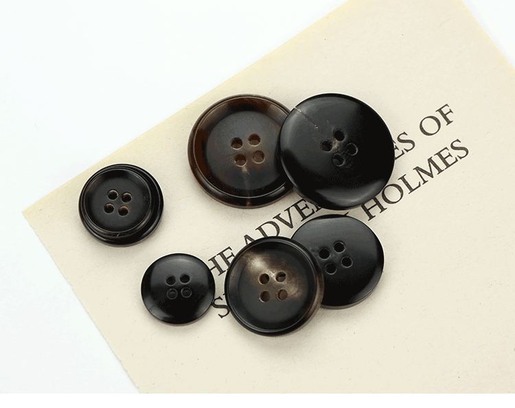 《真牛角扣西服四眼纽扣扣子男休闲西装风衣大衣外套衬衫咖啡色钮扣 2