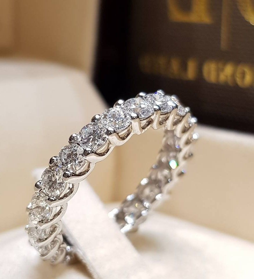 6码满钻单排一航家215简约单圈满钻百搭时尚钻石戒指热卖个性指女生