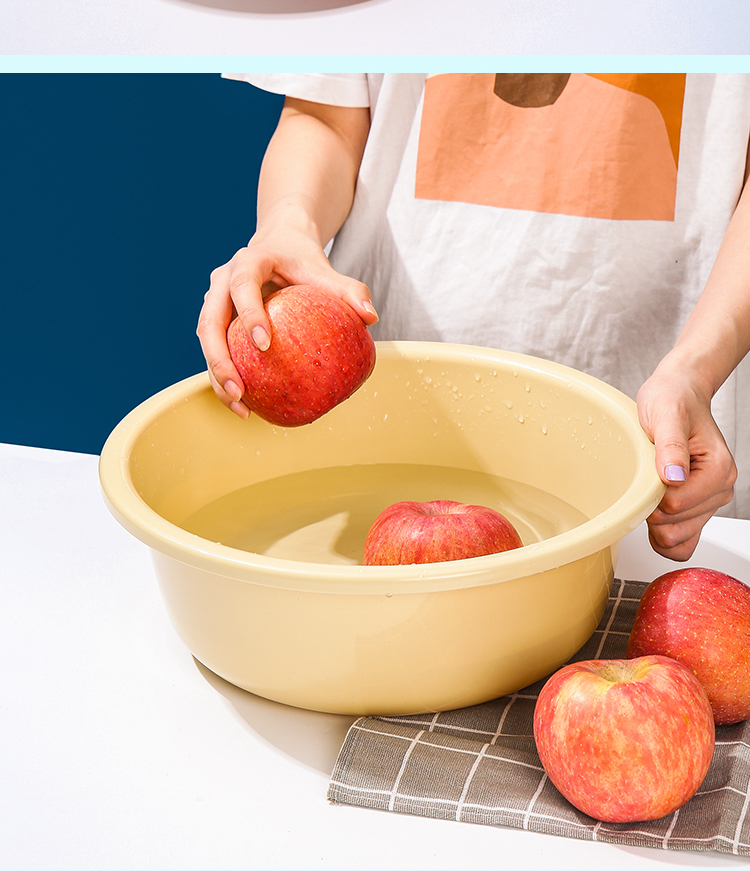 三件套塑料脸盆家用加厚圆形加大特大洗衣服盆学生宿舍洗脸洗脚盆1个