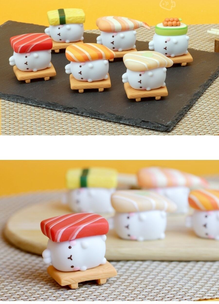 韩国molang兔土豆兔盲盒寿司系列寿司土豆兔公仔摆件潮玩单个盲盒