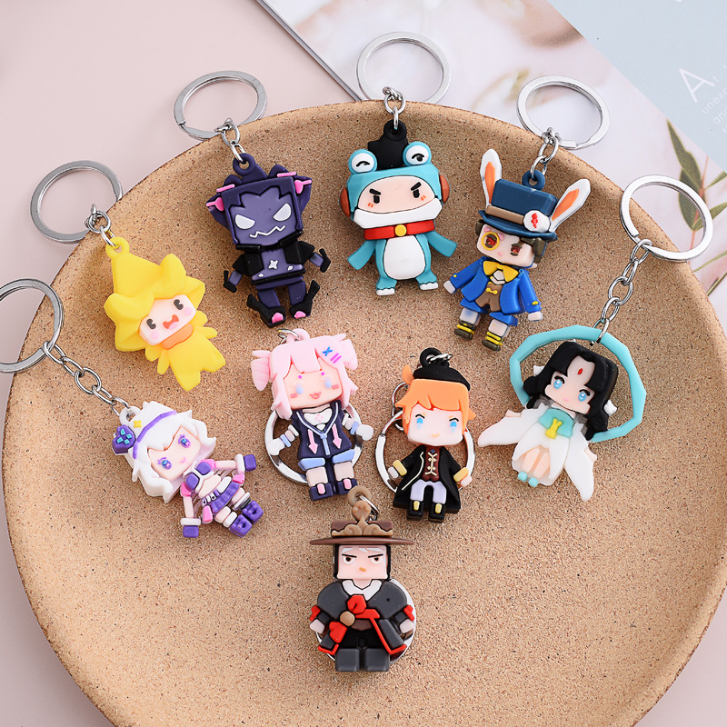 迷你世界钥匙扣橡皮擦全套公仔益智挂件小人擎天柱彩儿童 3叶小龙