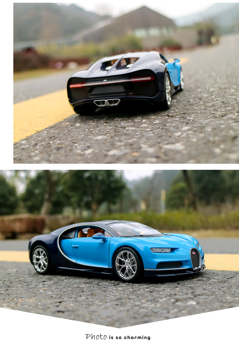 威利welly124布加迪chiron车模仿真跑车合金汽车模型摆件送生日冰川白