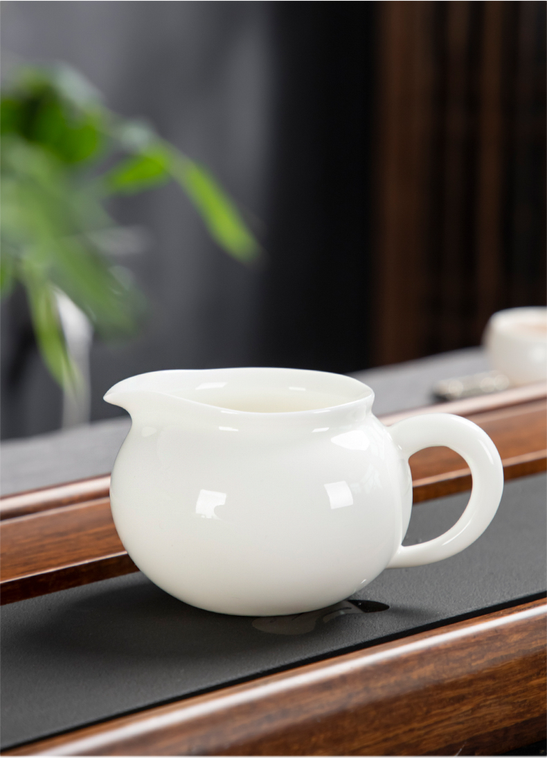 haoyangdao德化羊脂玉白瓷公道杯陶瓷大号茶海分茶器功夫茶具配件匀杯