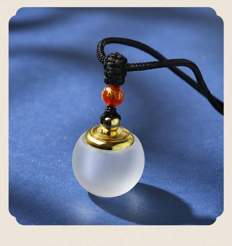 磨砂小玻璃瓶空心吊坠可打开装东西嘎乌盒挂件舍利朱砂瓶空瓶项链黑绳